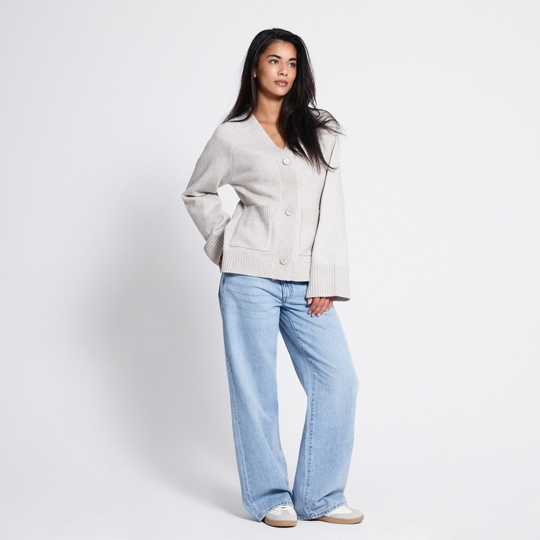 Fitted cardigan "Sabrina" Beige Melange